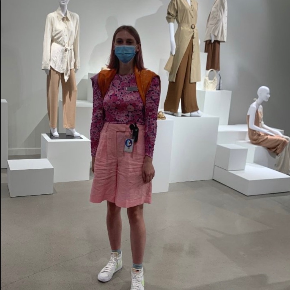 STINE GOYA LONG SLEEVE FLORAL TOP